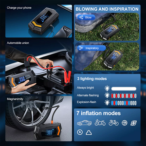 Nuevo Cargador de Coche Portátil <span class=keywords><strong>6</strong></span> en <span class=keywords><strong>1</strong></span>, Banco de Energía, Arrancador de Baterías con Bomba de Aire para Camiones y Motocicletas - Product Image 6