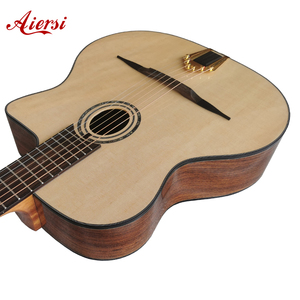 Guitarra Acústica de <span class=keywords><strong>Jazz</strong></span> Gitano Aiersi, Fabricada a Mano, Vintage, con Tapa Sólida, Orificio Ovalado, Instrumento de Cuerda Acústico en Venta - Product Image 1