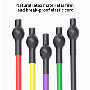 Barre d'entraînement de musculation réglable Tube de bande de résistance de fitness d'exercice en caoutchouc Corde de traction élastique avec barre d'entraînement - Product Image 5