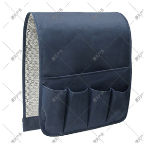 Sofa Armrest Storage Bag Multi Pocket Remote <b>Control</b> <b>Holder</b> Hanging Organizer Living Room Black Polyester Cube Shape - Product Image 3