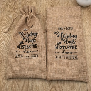 Rustic Hemp Burlap Linen Drawstring Christmas Jute <strong>Wine</strong> Bottle <strong>Bag</strong> Gift <strong>Wine</strong> Packaging <strong>Bag</strong> - Product Image 3