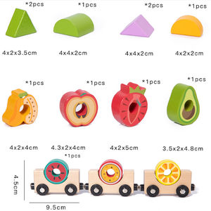 Bambini che imparano l'inglese digitale cognitivo che cattura insetti assemblati giocattoli <span class=keywords><strong>puzzle</strong></span> in legno creativo treno di frutta - Product Image 6