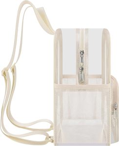 กระเป๋าเป้สะพายหลังใส PVC สำหรับสนามกีฬา มีซิปปิด ช่องด้านหน้า กันน้ำ โปร่งใส สำหรับคอนเสิร์ต กีฬา และการเดินทาง - Product Image 6