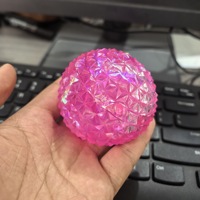 Balle anti-stress diamantée brillante, balle à presser remplie de maltose scintillante, jouet de décompression en TPR cristal, vente en gros