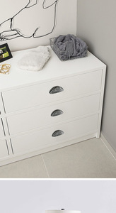 Modern Half-Round Shell Zinc Alloy Durable Furniture Handles & Knobs for <b>Drawers</b> Dressers Cabinets-Easy Installation - Product Image 3