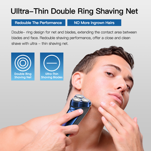 Afeitadora Eléctrica Rotativa <span class=keywords><strong>PRITECH</strong></span> 3D Recargable, Húmeda/Seca, con Triple Cuchilla, Impermeable, para Hombres, Uso Facial en Hoteles y Hogares - Product Image 2