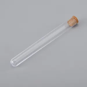 Factory Wholesale PS High Transparent Round Bottom Plastic Test Tube With Cork