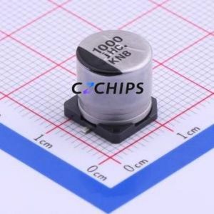 Condensateur électrolytique en aluminium SMD EEEHC0J102P, SMD, D10xL10.2mm 1000uF 20% 6.3V 313mA-120Hz - Product Image 1