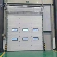 Porte sectionnelle industrielle sur mesure avec fenêtres d'observation pour usine, entrepôt, garage avec porte personnalisée