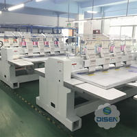 Machine à broder informatisée pour casquettes, 4 têtes, écran LCD 10 pouces, 1200 tr/min, pour vêtements plats