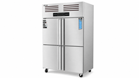 Réfrigérateur-congélateur commercial vertical à double température et double compresseur 410+430L à quatre portes pour cuisine de restaurant