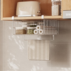 304 Stainless Steel Kitchen Storage <b>Rack</b> Non-Folding Double Tier Towel Holder Waterproof Standing Cabinet Under Mount - Product Image 3