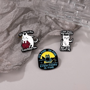 2023 va <span class=keywords><strong>bene</strong></span> sono Fine smalto Pin personalizzato divertente gatto squali spada spilla distintivo risvolto gattino animale gioielli regalo per bambini amici - Product Image 4