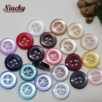 Boutons de chemise en résine nacrée épais à bords arrondis de 11 mm à 4 trous pour hommes/femmes, boutons de chemise classiques de bonne qualité, vente en gros, 22 couleurs