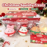 Mochi Squishy de Noël - Jouet pour chien compressible avec une expression faciale amusante pour soulager le stress.