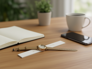 Orologio da donna con cinturino in pelle, cassa rotonda placcata in oro, resistente all'acqua, orologio alla moda, colori misti - Product Image 2