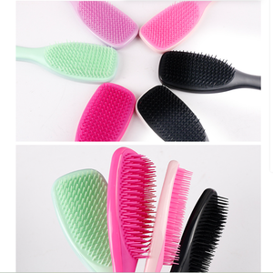 Özel Logo ücretsiz örnek tarak ABS uzatma peruk fırça ve çift temizleyiciler kumaş kılıfı Combo saç arapsaçı Detangler saç fırçası - Product Image 4