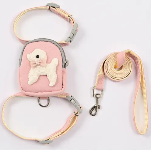 Conjunto de correa de perro acolchada con logotipo personalizado, suministros para mascotas, impresión por sublimación, Deluxe, rosa, suave, Collar, 2022