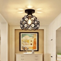 20cm E27 E26 Prise Certifiée CE Plafonnier Noir pour Couloir Balcon Entrée Escalier