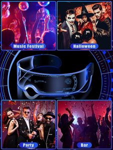 Gafas de Sol Luminosas RGB LED Estilo Cyberpunk Neon-Glo, Visera Acrílica, Alimentadas por Batería, Portátiles, Gran Venta para Halloween - Product Image 5