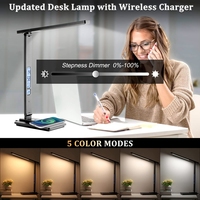 Horloge multifonctionnelle électrique, calendrier, lampe de bureau LED ABS, moderne, USB, 10w, charge sans fil haute vitesse, veilleuse, commande tactile