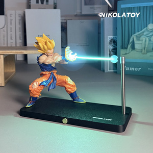 Luce Notturna Ambiente a Sospensione Magnetica <span class=keywords><strong>Goku</strong></span>, Statuetta Anime, Ornamento da Tavolo Cartone Animato, Luce Blu, Decorazione Casa, Regalo - Product Image 4