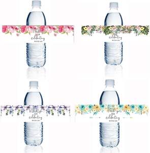 Pegatinas de etiquetas para botellas de <span class=keywords><strong>agua</strong></span> con flores, envolturas para botellas de boda, gracias por celebrar con fiesta de <span class=keywords><strong>cumpleaños</strong></span> autoadhesiva Floral - Product Image 5
