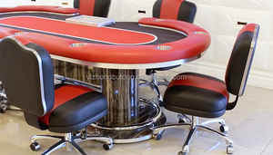 เก้าอี้โป๊กเกอร์คาสิโนหนังสีดำขาโลหะขายส่ง ปรับเอนได้ หมุนได้ 360 องศา พนักพิงสูง - Product Image 6