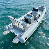 Bateau pneumatique de luxe RIB860 de 28 pieds, console centrale, coque en fibre de verre à fond en V profond, bateau pneumatique Hypalon Orca avec auvent amovible