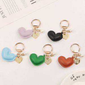 Cute Leather Keychains Car Heart Shape Leather <b>Key</b> <b>Rings</b> Car <b>Key</b> Holder Heart <b>Key</b> Chains Car Purse Bag Charms Pendant Keychain - Product Image 2