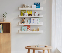 Étagères flottantes en bois personnalisables, lot de 4, sculptées, à bords festonnés, multifonctionnelles, modernes, réglables, pour le salon, la chambre des enfants/du tout-petit