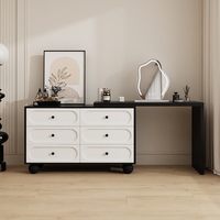 Table de maquillage minimaliste moderne grande capacité OEM pour chambre à coucher, avec armoire intégrée en bois massif et petite armoire de lit