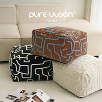 Nouvelle Housse de Coussin de Sol Designer, Housse de Pouf Décorative Brodé pour la Maison, Housse de Tabouret Ottoman, Décoration de Salon, Coussin de Siège, Repose-Pieds