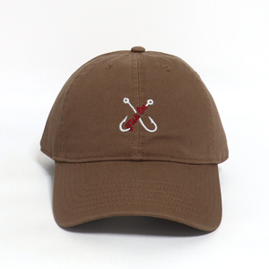 Gorras con logotipo bordado personalizado de alta calidad, patrón de anzuelo, sombreros de pesca para hombres no estructurados, gorras de béisbol con ala curva de 6 paneles - Product Image 2