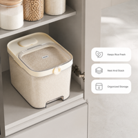 Boîte de rangement pour riz de style capsule, en plastique de qualité alimentaire, conteneur hermétique pour usage domestique dans le garde-manger