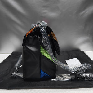 Mini Sac à Main de Marque de Luxe pour Femme 2025, Sac Porté Épaule ou Croisé Matelassé Multicolore avec Tête d'Aigle en Strass, Design Géométrique Style Londonien - Product Image 5