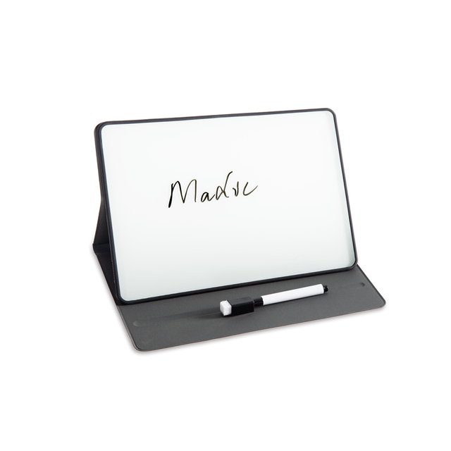 Portable Magnetic Glass Board With Stand Dry Erase Repeatable Erasable Notebook Whiteboard