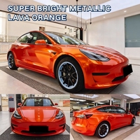 Película de Vinilo Transparente Naranja Autoadhesiva de Lujo PET al por Mayor de Fábrica, 6-8mil, Adhesivo para Automóviles, Cambia de Color, Resistente a la Arena, 99% UV