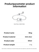 Harga grosir pabrik Hypoallergenic cincin perak Sterling 925 cincin perhiasan bulan dan bintang yang dapat diubah untuk wanita