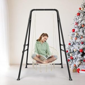 Support de balançoire en acier plein avec cadre métallique, capacité de charge jusqu'à 300 livres, support de balançoire suspendu pour l'extérieur ou l'intérieur uniquement - Product Image 1