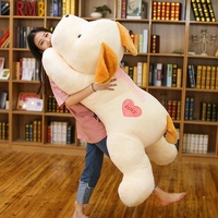 Jouet pour chien en peluche en forme de grand cœur unisexe, poupée en tissu créative de dessin animé, tissu super doux, rembourrage en coton PP, cadeau anti-stress