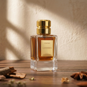 Botella de Perfume Cuadrada Vacía de Lujo para Hombre, con Pulverizador, 30ml 50ml 100ml, de Vidrio Transparente con Tapa Dorada - Product Image 1