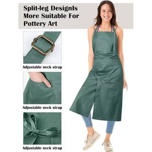 <span class=keywords><strong>Tablier</strong></span> de <span class=keywords><strong>poterie</strong></span> à jambe fendue <span class=keywords><strong>Tablier</strong></span> en céramique avec 3 poches pour hommes et femmes <span class=keywords><strong>Tablier</strong></span> d'artiste long - Product Image 5