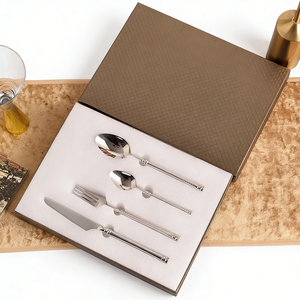 4 Piece Stainless Steel Cutlery Set Luxury Tableware Knife Fork Spoon Gift <b>Box</b> For Home Restaurant Wedding Wholesale - Product Image 1