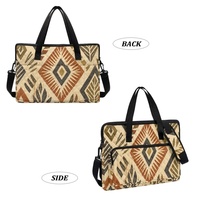 Sac pour ordinateur portable matelassé à imprimé floral Art Déco tropical personnalisé, motif Kapa Hawaïen, pour le shopping, les voyages et le transport quotidien