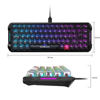 Teclado Mecánico Programable DarkBeacon Blade 68 con Diseño Francés ISO-FR AZERTY, Montaje Gasket Intercambiable en Caliente, RGB para Juegos