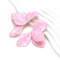 Boucles d'oreilles pendantes surdimensionnées à motif floral pour femmes, texture marbrée, multicolores, bijoux d'oreille tendance