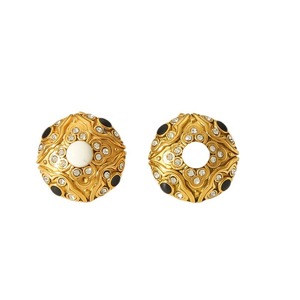 European American Style Retro Pearl <b>Stud</b> Earrings With Cubic Zirconia Stainless Steel 18k Gold <b>Titanium</b> Steel Jewelry Party - Product Image 5