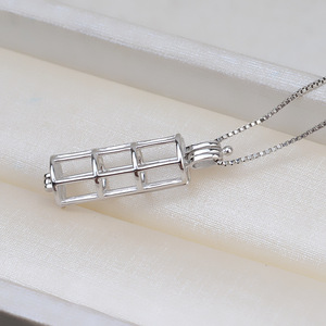 S925 Silver Pagoda Pendant Women's Trendy 6-6.5 Cage Non-Porous Pearl DIY <b>Jewelry</b> Accessories <b>Tray</b> 1815 Headband - Product Image 4