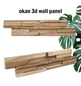 Paneles de madera natural para interiores de KASARO, tablones de madera maciza, paneles de pared artísticos de madera 3D decorativos modernos